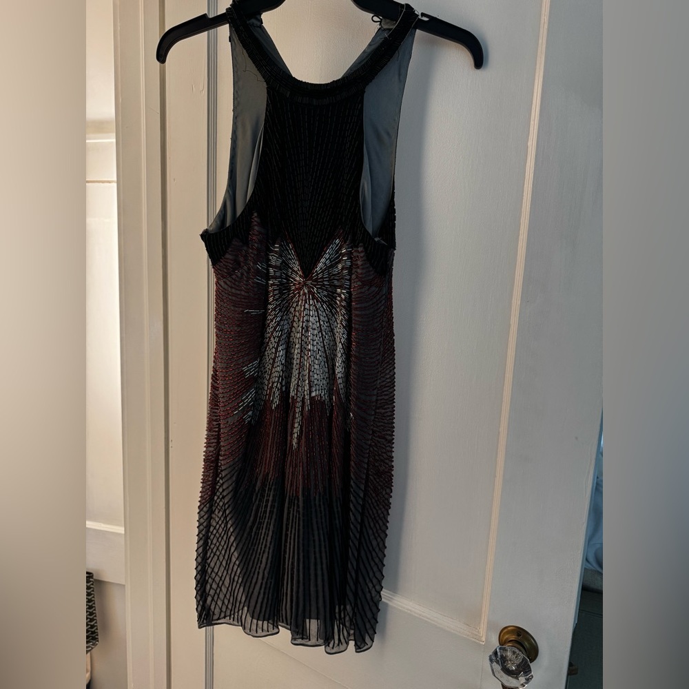 Parker black red silver sequin mini dress